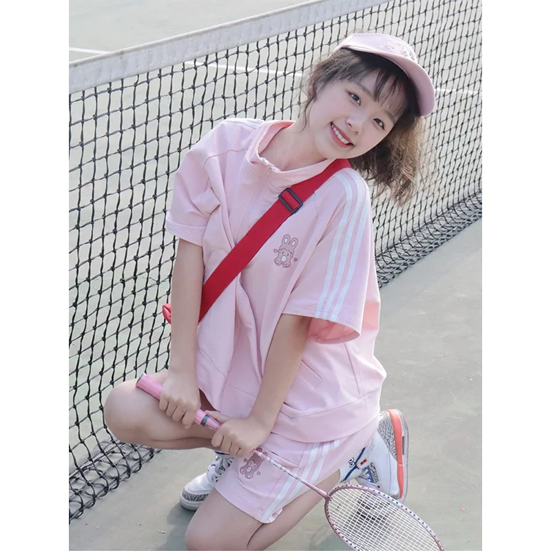 

Женские повседневные свободные толстовки с капюшоном и штаны на молнии, комплект из 2 предметов, спортивные штаны в японском стиле для студентов, топы в стиле Харадзюку, костюмы, Новинка