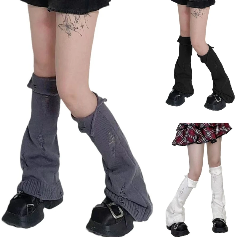 

Knit Winter Warm Leg Warmers Long Socks Boot Cuffs Knit Leggings Stockings Hollow Out Knee Warmers Sleeve