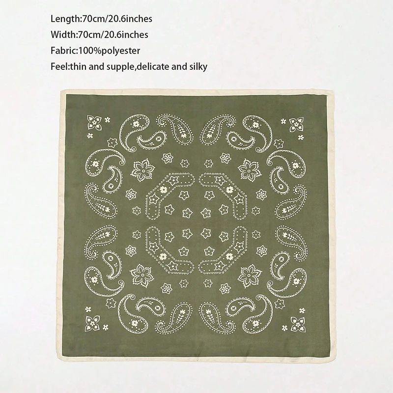 Бандана 2024 шелковый квадратный шарф с цветком женский атласный платок хиджаб