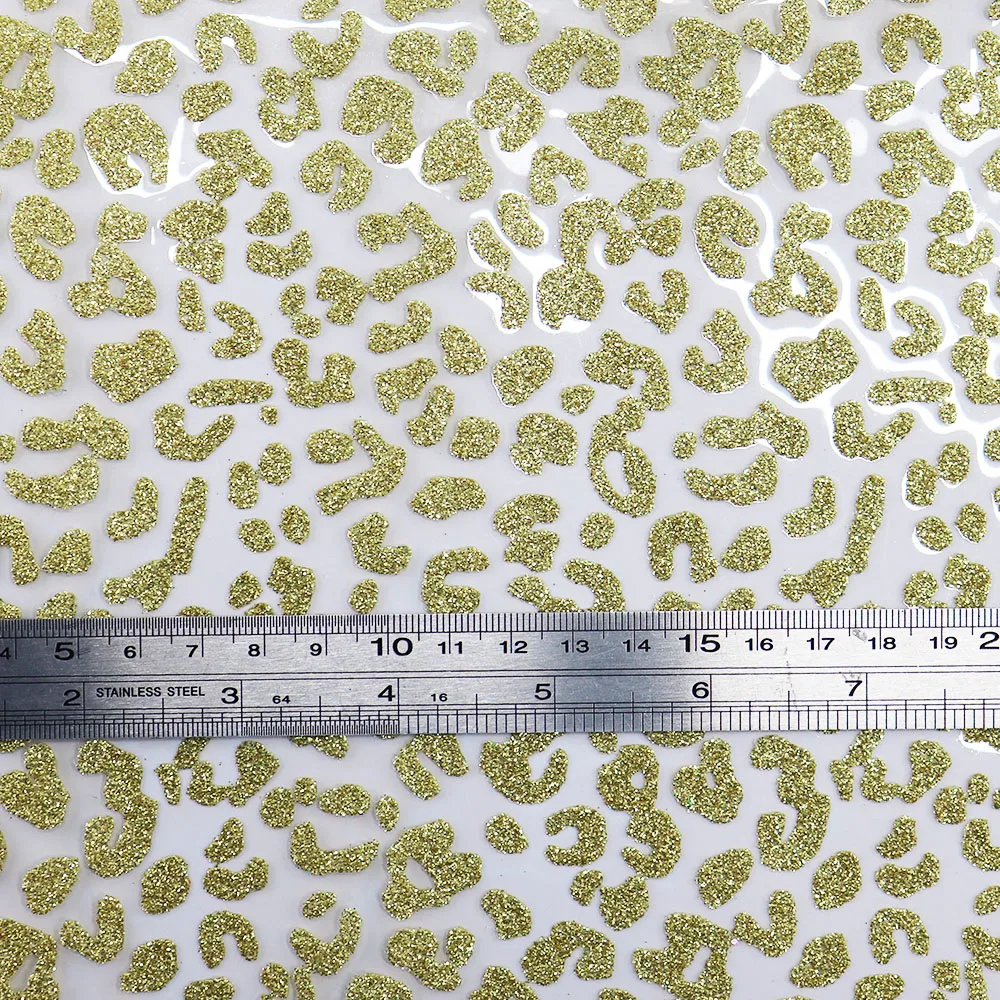 A4 лист Леопардовый Блестящий прозрачный ПВХ винил Желейная Ткань Кожа для банта