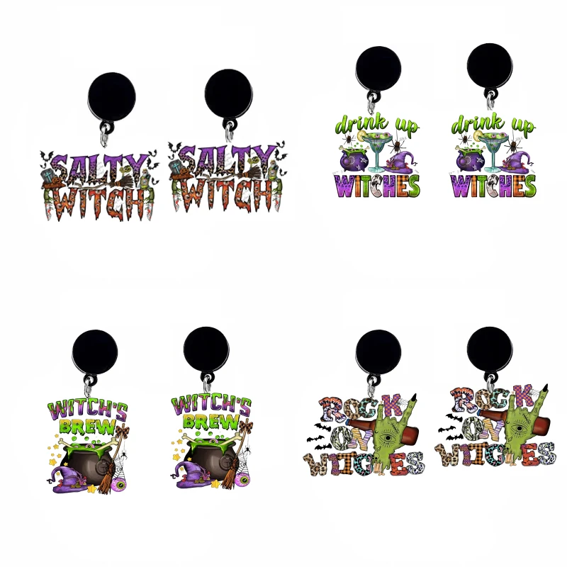 

2023 Withes Drop Acrylic Earrings Epoxy Drink Up Salty Rock Witch Acrylic Charms Earring Girls Party Jewelry Gifts Wholesale
