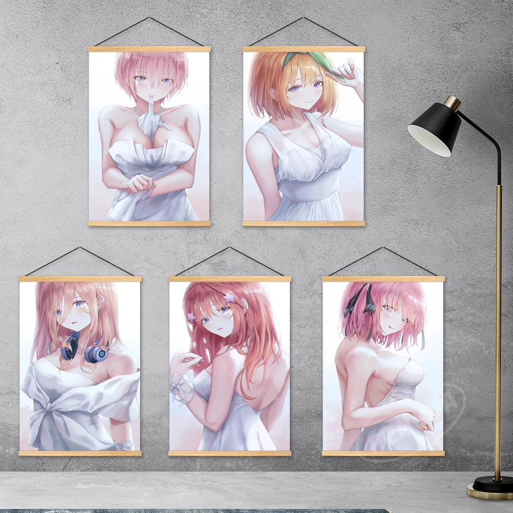 

Canvas The Quintessential Quintuplets Home Decoration Wall Artwork Nakano Yotsuba Painting Hanging Wooden Print Picture Poster