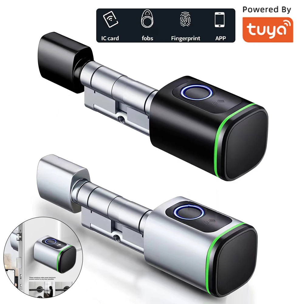 

Умный электронный дверной замок Tuya BLE TT, замок с цилиндрическим ядром, с USB зарядкой, с приложением и отпечатком пальца, для разблокировки домашней и гостиничной карты