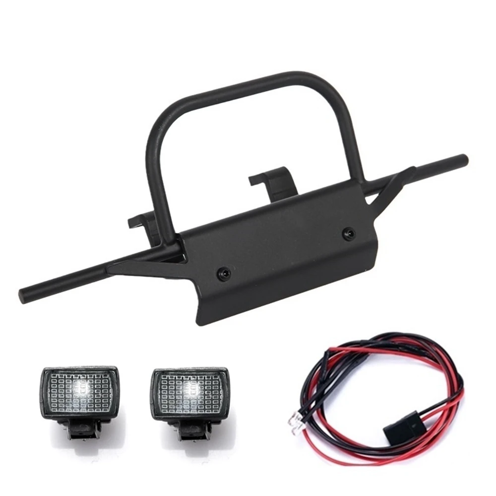 

Металлический передний бампер светодиодный светодиодной подсветкой, передняя фара s для MN D90 D99S MN-90 MN98 MN99S 1/12, детали для радиоуправляемых ав...