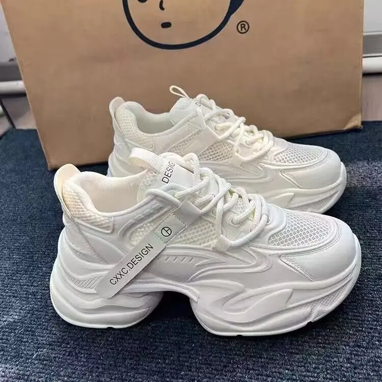 

2023 Platform Casual Sport Shoes Women's Sports Shoes Lace Up Chunky Sneakers Wedge Non Slip Woman Vulcanize Shoes Zapatos Mujer