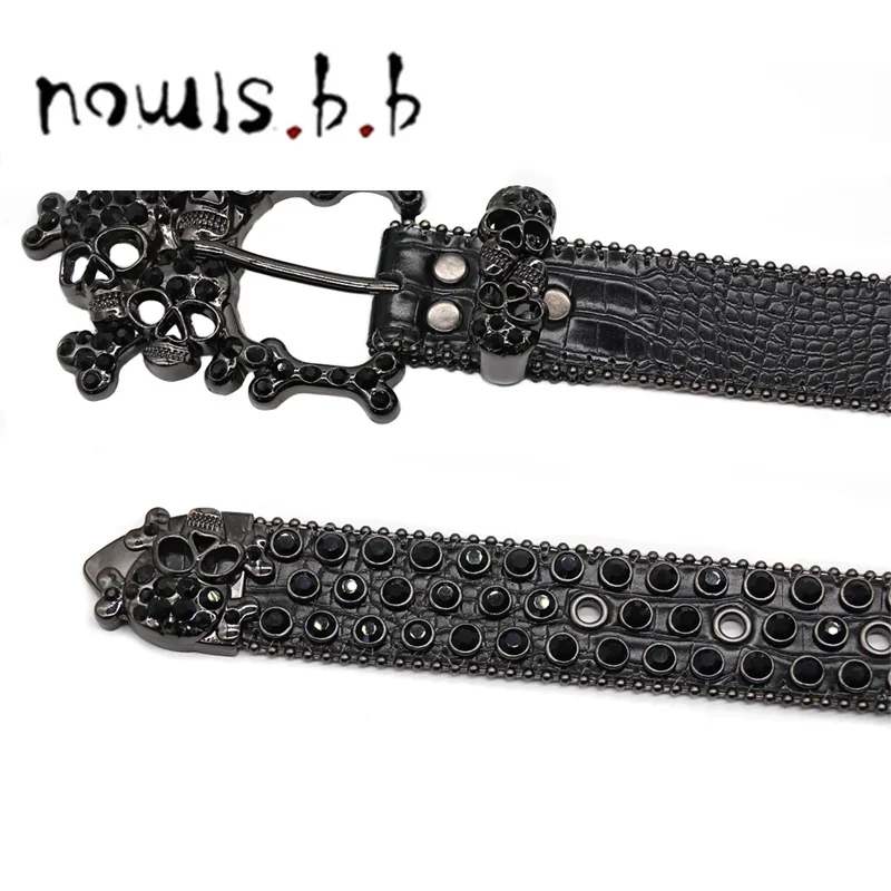 Sabuk Tengkorak Baru Barat Mewah Bertatannen Berlian Imitasi Хип-Хоп Панк Jins Tren γ Unik Penuriya Langsung Dari Pabrik