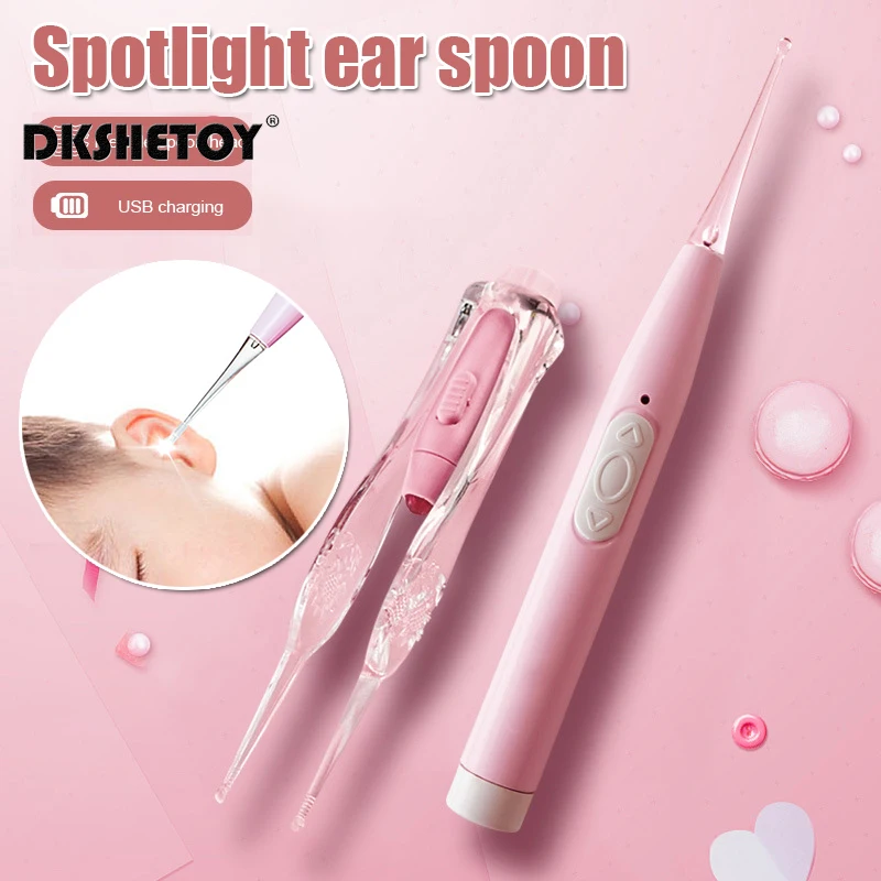 

Ear Wax Removal Tool With LED Light usb Rechargeable Earwax Remover Tools For Adults And Kids Earpick Cleanser Spoon