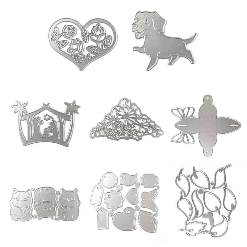 

Aesthetic Cutting Dies 9 Designs Embossing Die Cuts Metal Scrapbooking Templates