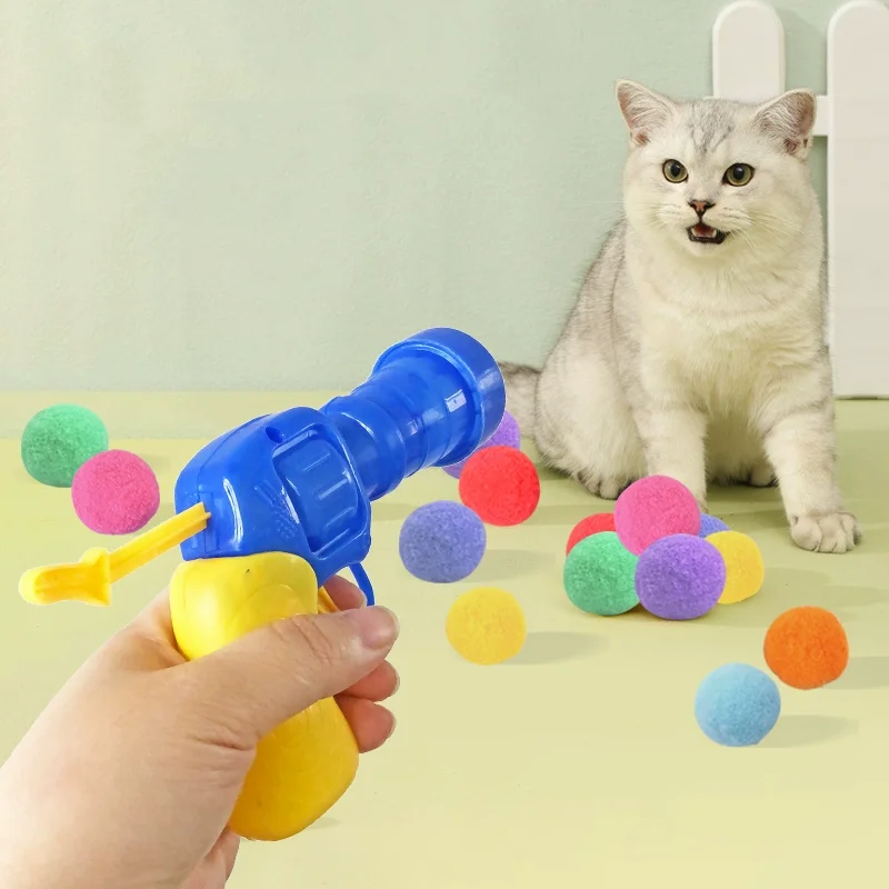 

Funny Cat Interactive Teaser Training Toy Creative Kittens Mini Pompoms Games Toys Pets Supplies Accessories Toys For Cat