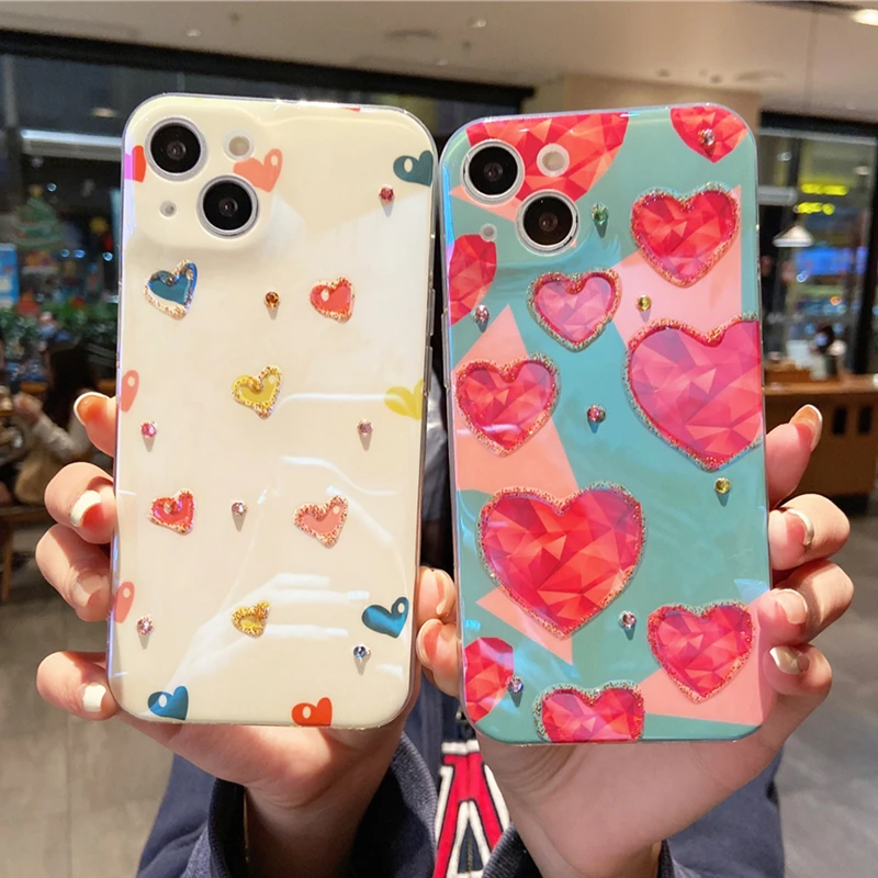 Блестящий чехол с драгоценным камнем для телефона iPhone 14 11 12 13 Pro X XS Xr Xs Max мягкий