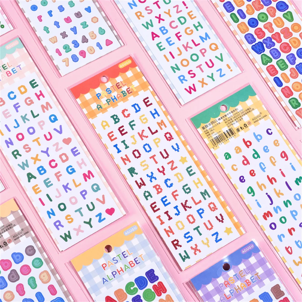 

2sheets Candy Numbers Alphabet Stickers DIY Scrapbooking Notebook Planner Labels Diary Journal Album Decorations