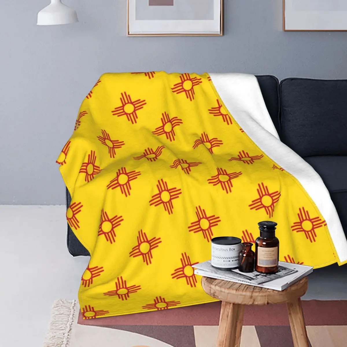 

Одеяло Zia с символами солнца, супер мягкое одеяло с флагом штата Мексики, дешевое покрывало