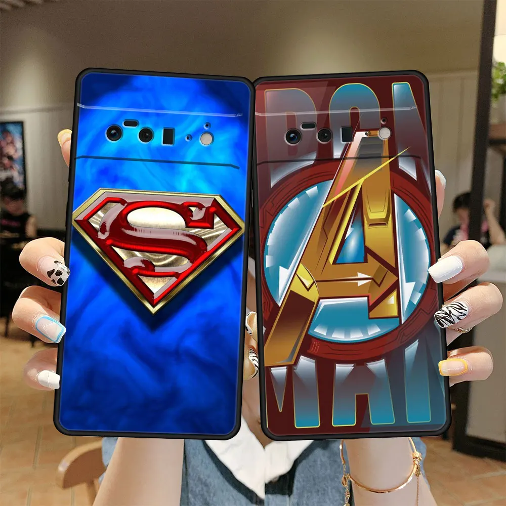 

Black Print Full Captain Shield Logo Marvel Cell Case for Google Pixel 5G 5a 3 4 XL 4a 6 Pro 5 4G 6Pro Pixel4 4XL