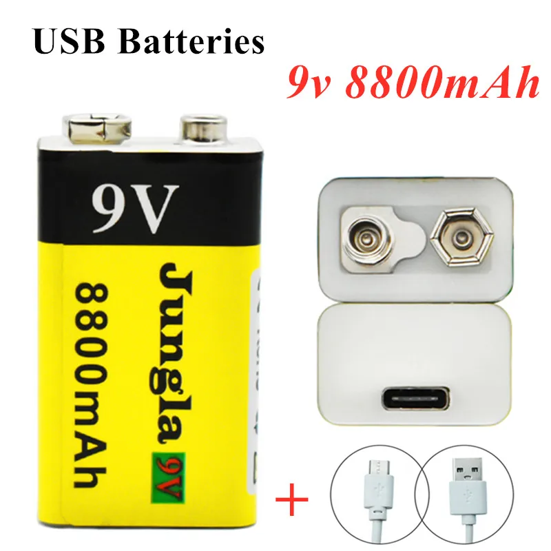 

Batería recargable de iones de litio de 9V y 8800mah, batería Micro USB, multímetro de 9V, micrófono de juguete, Control remoto