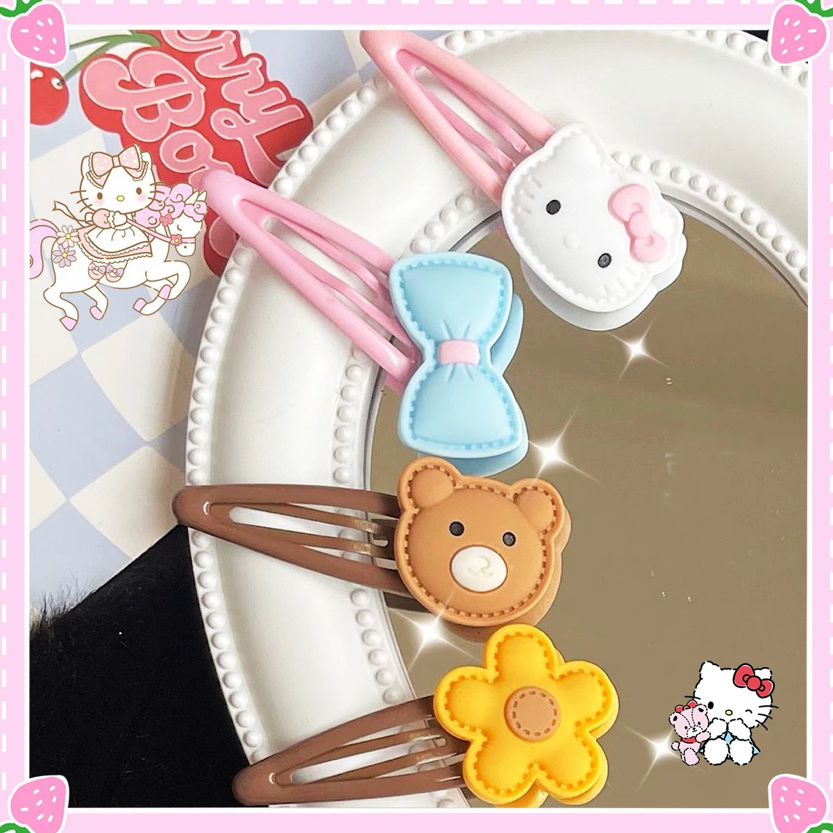 

Hello Kitty Hairpins Kawaii Bangs Clips Summer Decoration Lovely Ornaments Anime Sanrioed Cute Kids Girls Gifts Stylish Girlish