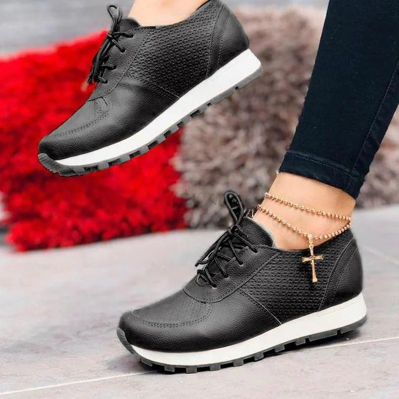 

2022 New Women Casual Shoes Fashion Sneakers Non-slip Flats Woman Lace Up Female Comfortable Platform Shoes