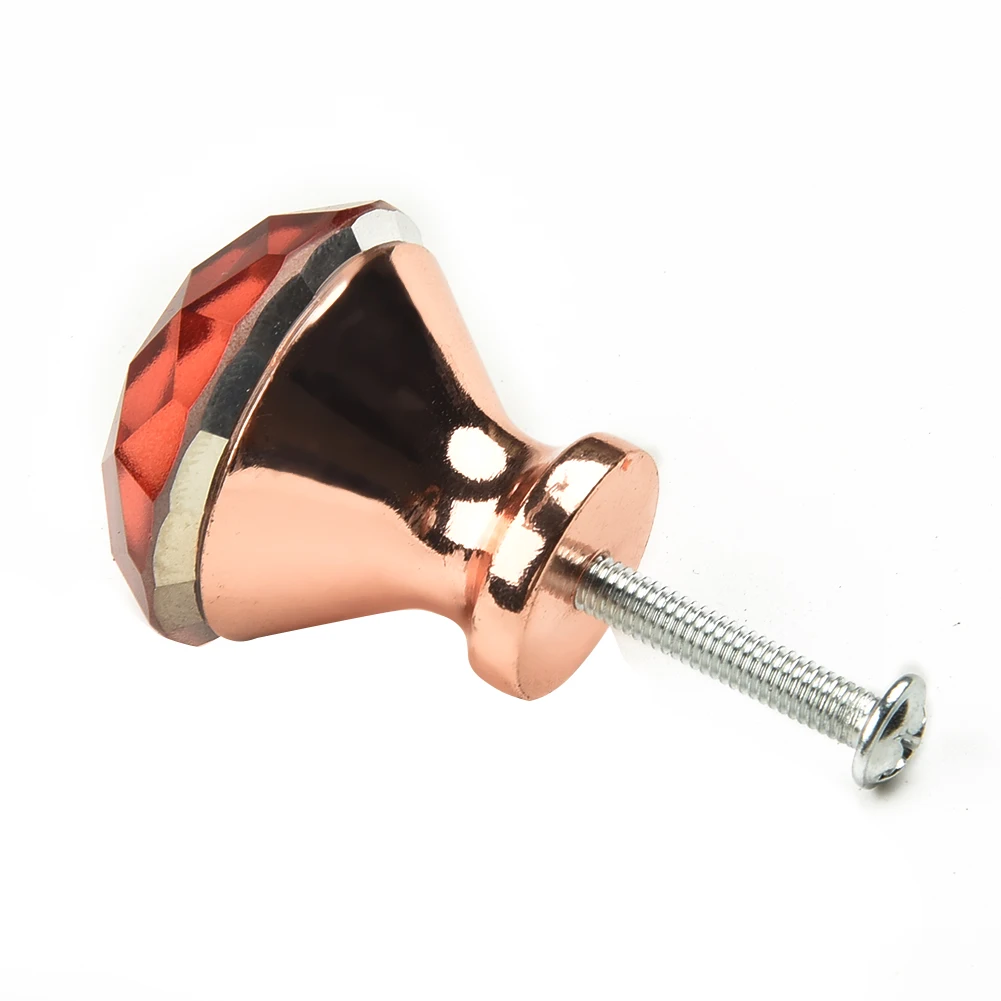 1 шт. розовое золото Хрустальное стекло алмазная дверная ручка выдвижной ящик и