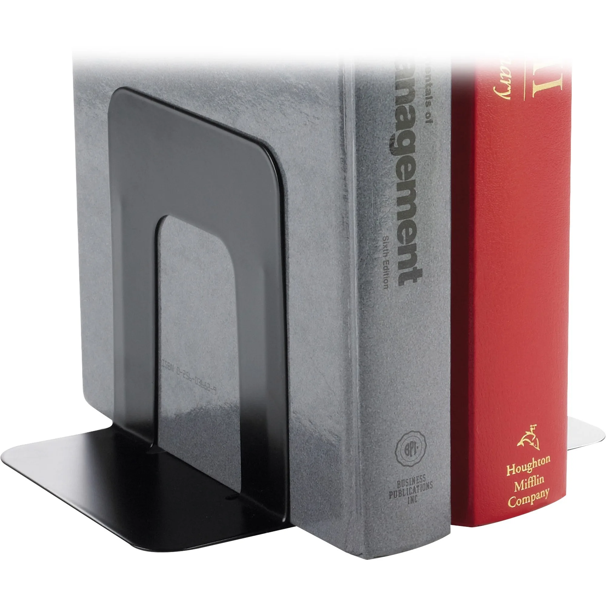 

Heavy-gauge Steel Book Supports - 5.3" Height X 5" Width X 4.8" Depth - Desktop - Black - Steel - 12 / Box
