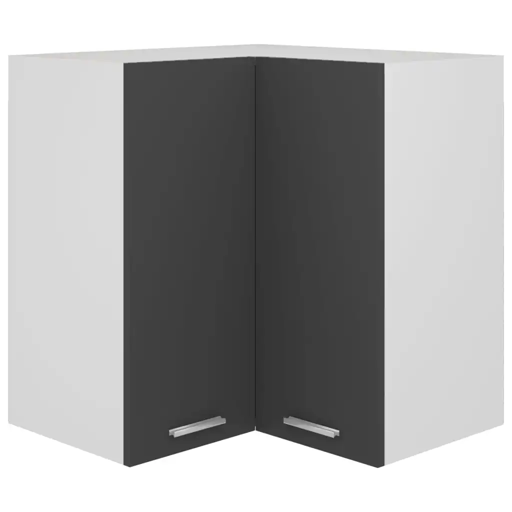 

Hanging Corner Cabinet, Chipboard Console Cabinet, Kitchen Furniture Grey 57x57x60 cm