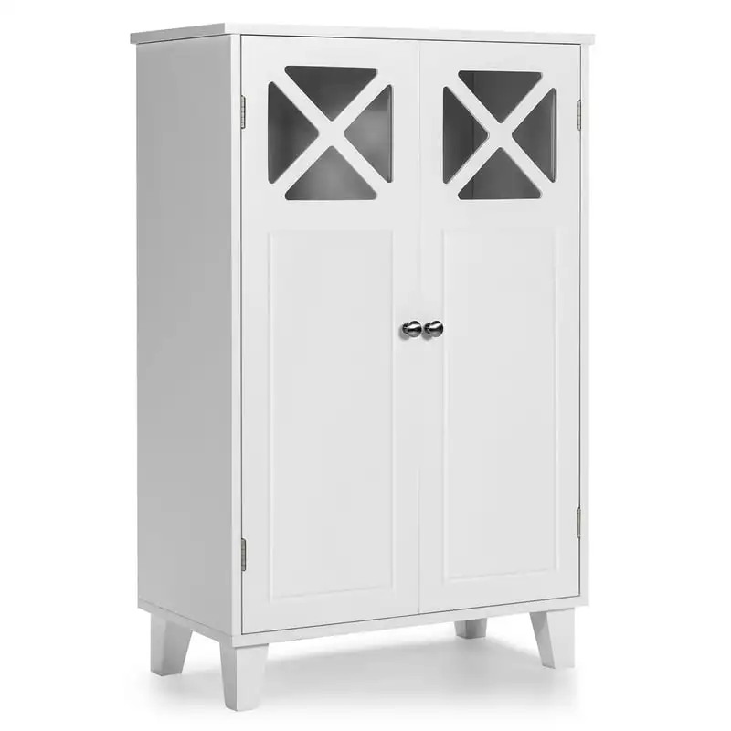 

Cabinet Wooden Storage Cabinet Free Standing w/ Double Doors