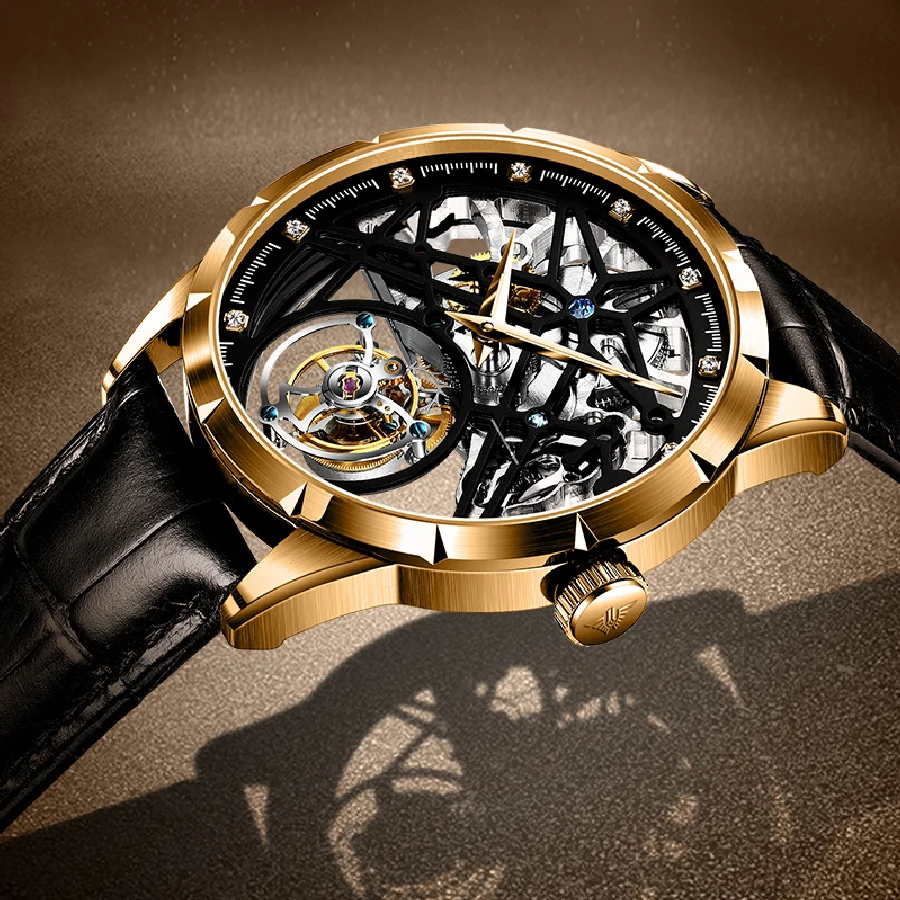 

JINLERY Fashion Tourbillon Watch Men Luxury Skeleton Watches for Men Astrology Wristwatch Male New 2021 Gifts relogio masculin