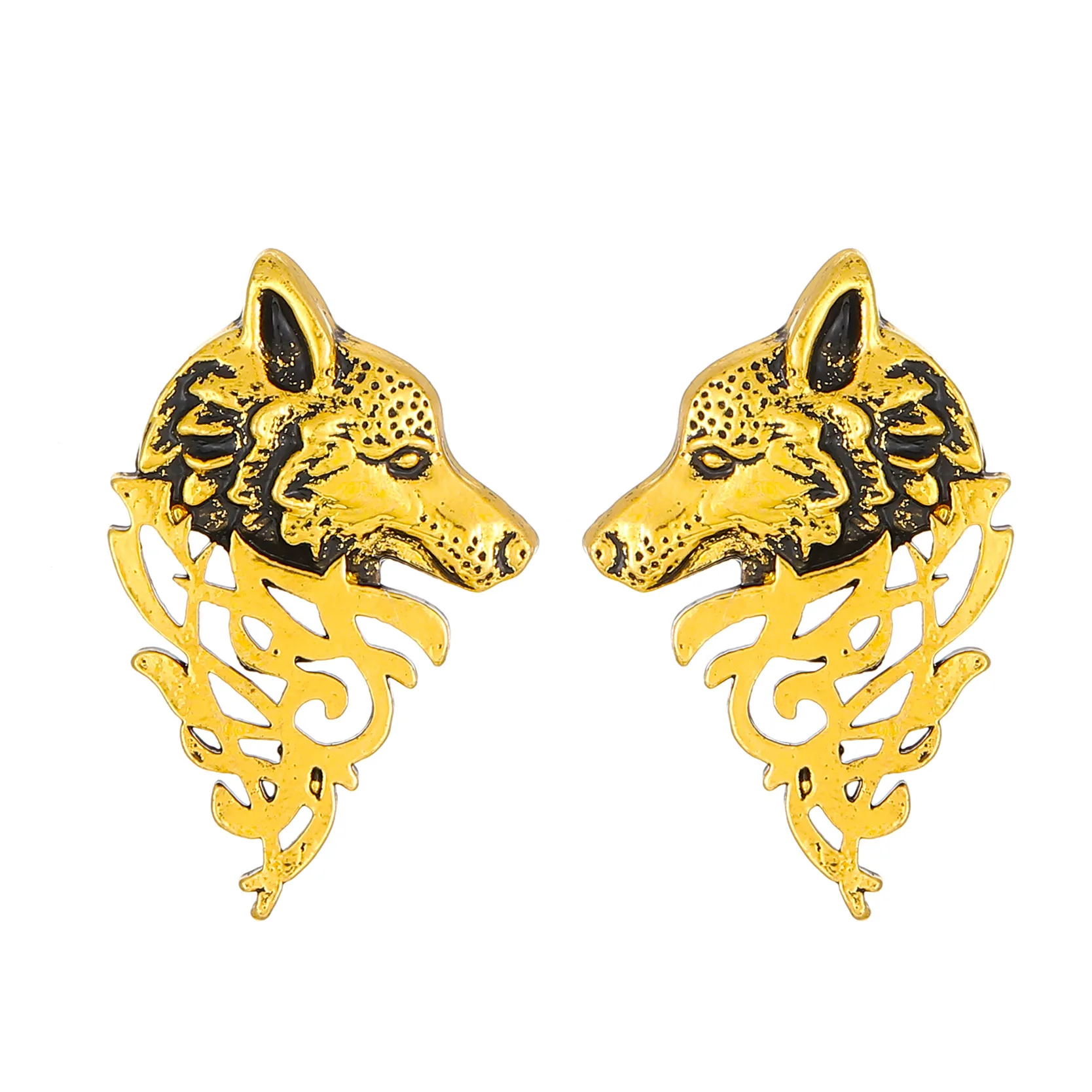 

Retro Wolf Shaped Earrings for Women Trendy Vintage Hollow Animal Shaped Ear Clips Jewelry Accessories Girlfriends Gift 2023