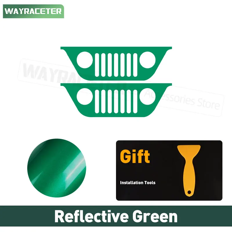 

Светоотражающий виниловый гриль 2 шт., наклейка на переднее стекло и заднее стекло для Jeep Renegade Wrangler, Гладиатор, компас, Grand Cherokee WL