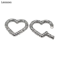 leosoxs 1 pair stainless steel heart ear weights ear plugs tunnels ear expander piercing fashion jewelry new