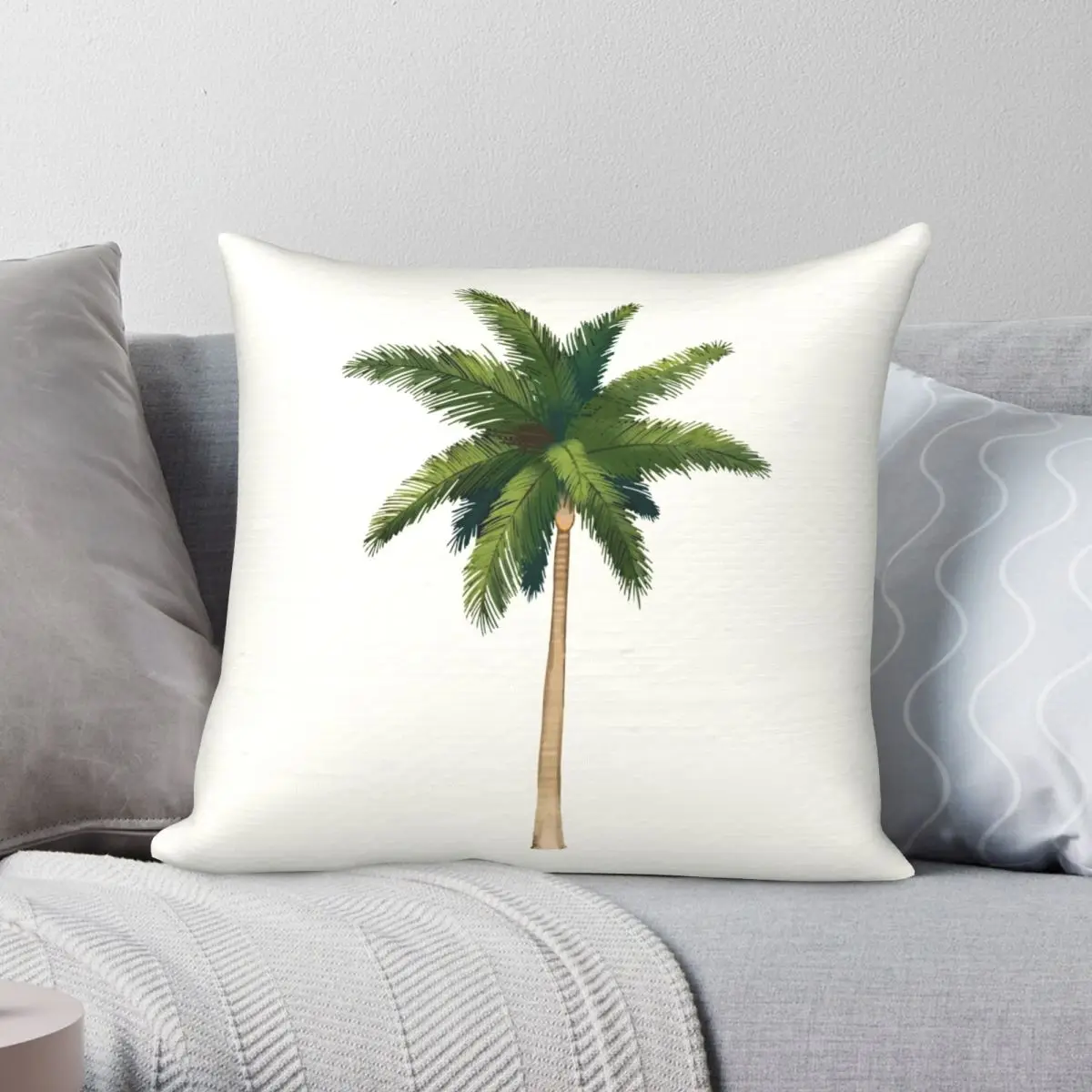 

Простая квадратная Подушка-пальма, искусственная Полиэстеровая льняная бархатная Декоративная Подушка на молнии, чехол Чехол