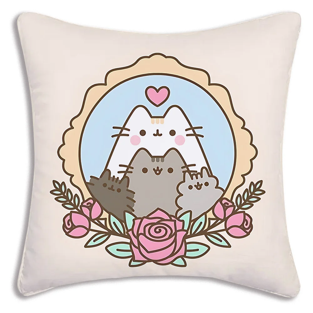 

Симпатичные Мультяшные наволочки для подушек с котом, мультяшный Диванный декоративный домашний двухсторонний короткий плюшевый милый чехол для подушки с принтом