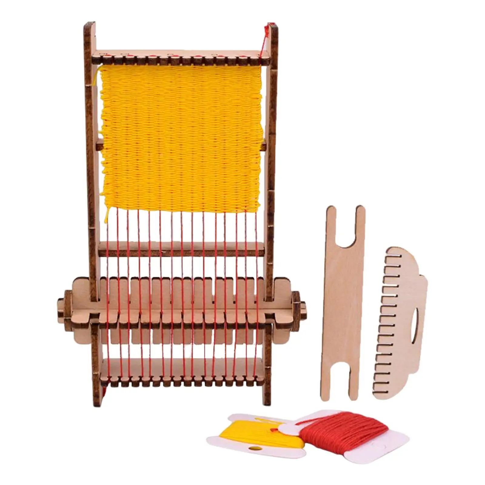 

Knitting Loom Weaving Loom Weaving Loom Intellectual Toys for Kids with Accs Craft Wooden Weaving Loom for Children