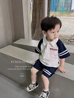 boys summer childrens suit western style fashion children and teens short sleeve two piece set striped suit