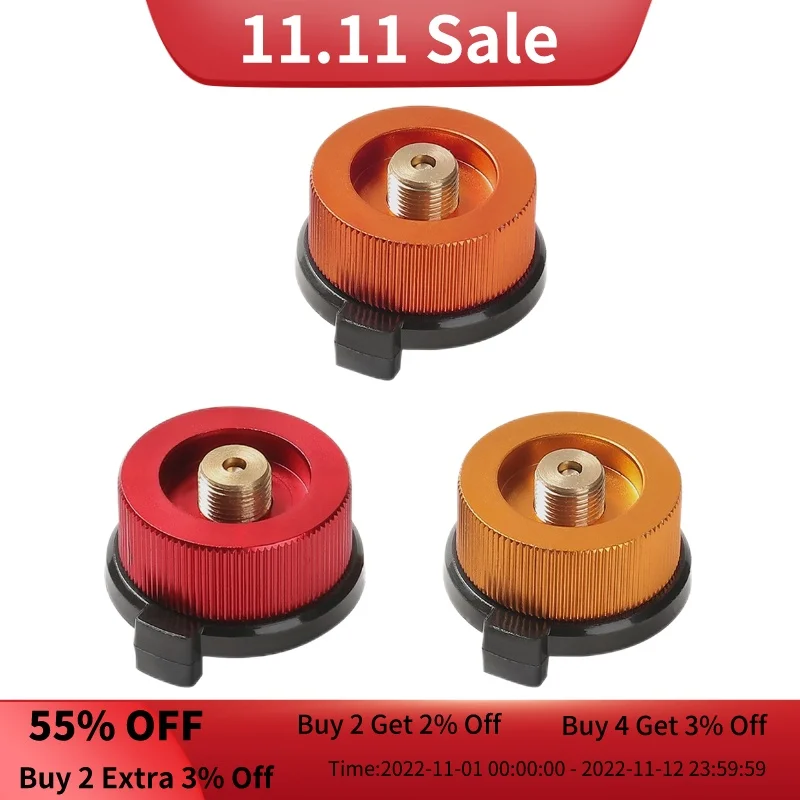 

Outdoor Camping Hiking Stove Adapter Split Type Furnace Converter Auto-off Gas Cartridge Tank Connector Travel Hiking Equipment