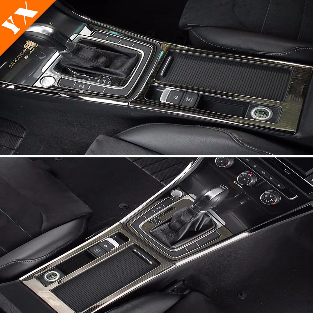 

Stainless Black Silver Sticker Frame For VW Golf 2016-2019 Car Armrest Window Glass Lift Central Console Gear Shift Panel Trim