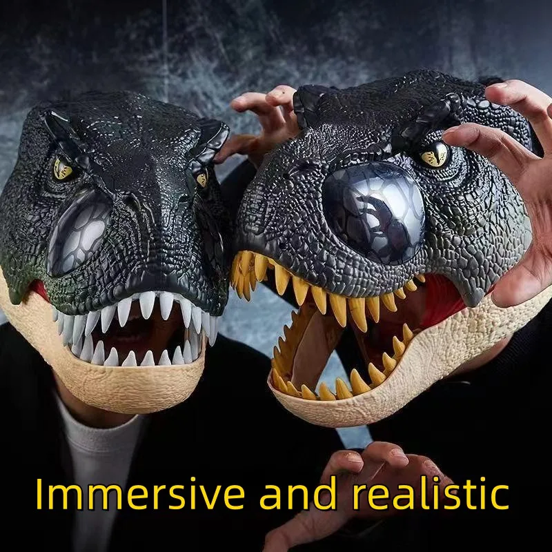 

3D Dinosaur Mask Cosplay Tyrannosaurus Rex Cool Fashion Sound Effects Helmet Legend Animal Headgear Halloween Masquerade Party