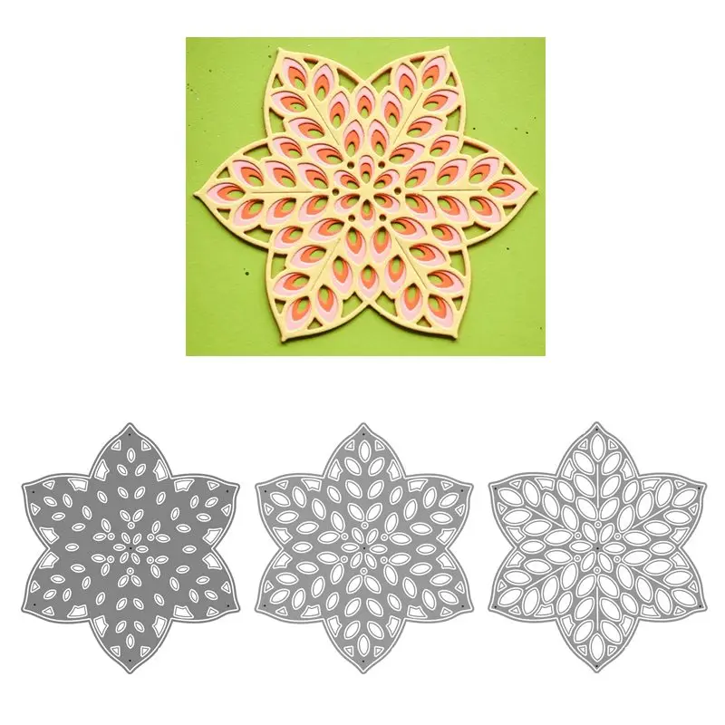 

Новинка 2021 г., металлические штампы для резки, покрытие для слоев, шестигранные штампы, Скрапбукинг для изготовления бумаги, рамка для тисне...