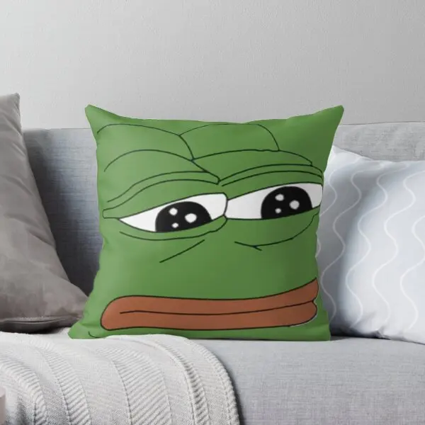 

Pepe The Frog Meme Printing Throw Pillow Cover Bed Fashion Case Anime Soft Waist Car Decorative Bedroom Pillows not include