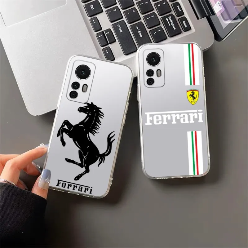 

Ferrari Luxury Car Phone Case For Xiaomi 13 12 10 11 11T Poco F3 M4 Redmi K40 K30 10X 9T Note10 11 10S 9 8 Pro Lite Transparent