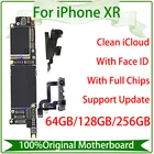 100% оригинальная протестированная разблокированная материнская плата для iPhone XR, материнская плата сбез Face ID, полная система чипов, чистая iCloud iPhonexr