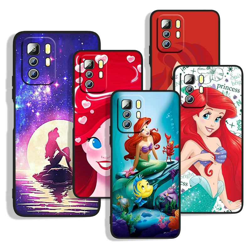 

Cute The Mermaid For Xiaomi Redmi Note 11S 11T 11 10S 10 9T 9S 9 8T 8 7 6 5A 5 4X Pro Black Soft Phone Case Capa