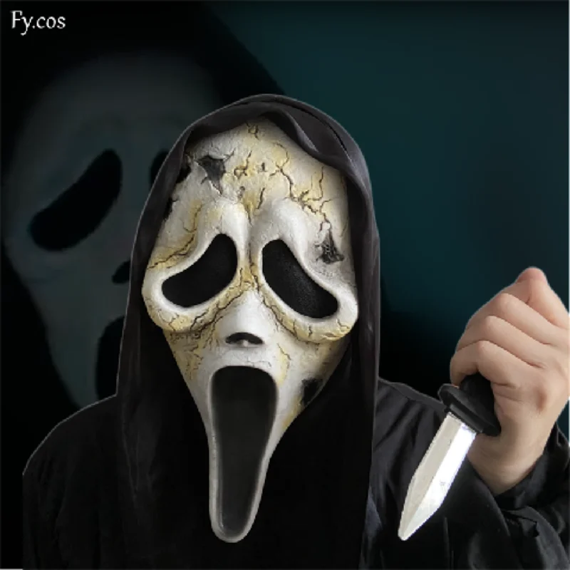 

Ghostface Scream Mask Suit Cosplay Movie Horror Killer Scary Original Demon Mascara Latex Disguise Halloween Costume for Adult