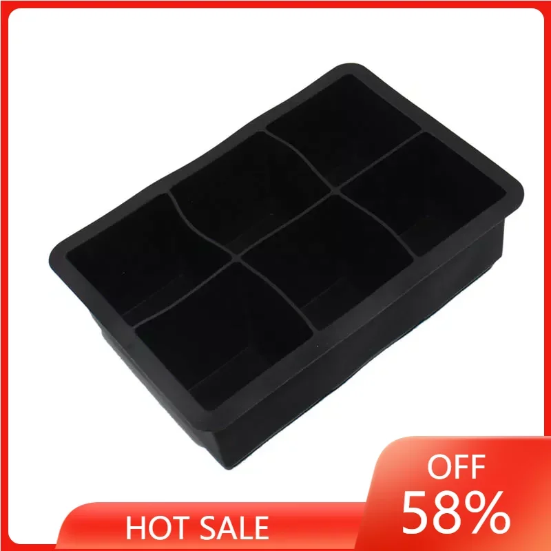 

Food Grade 16.5*11.5*5 cm Square Shape Ice Cube Mold Fruit Ice Cube Maker 6 Lattice Ice Tray Bar Kitchen Accessories Silicone