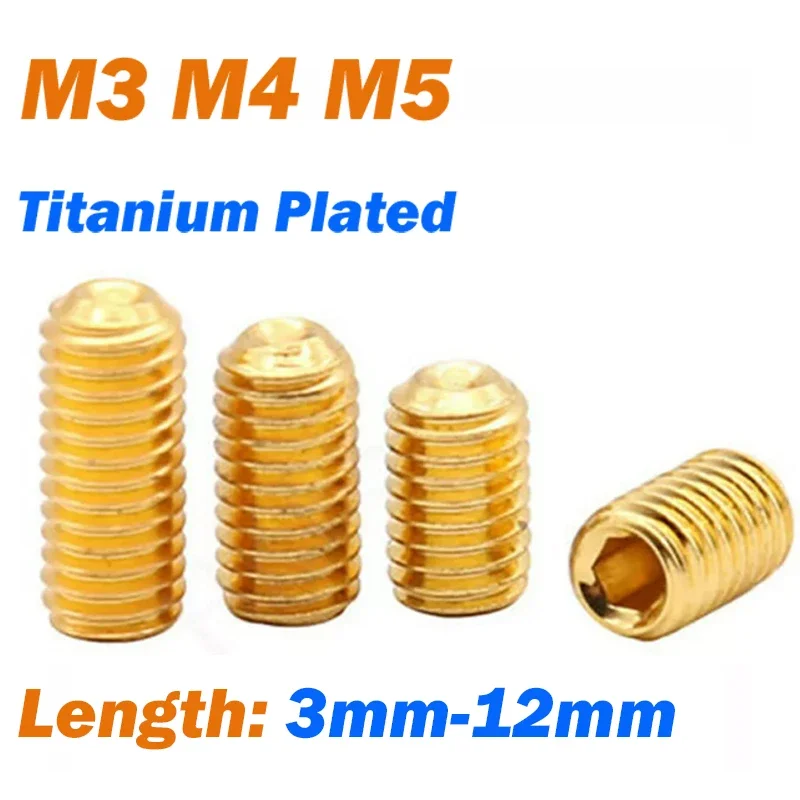 Установочные винты M3 M4 M5 класса 12 9 позолоченные титановые с шестигранной
