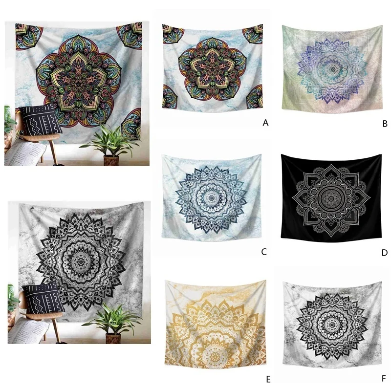 

1 шт., готический настенный гобелен с принтом мандалы, 95x73 см