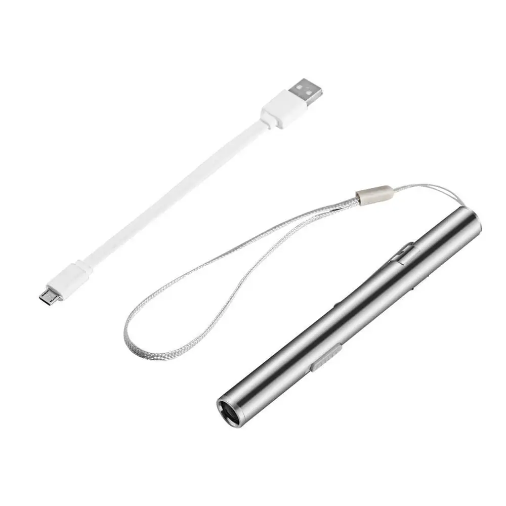 

Энергосберегающий медицинский удобный портативный фонарик в форме ручки, USB, перезаряжаемый светодиодный фонарь онарик с клипсой из нержав...