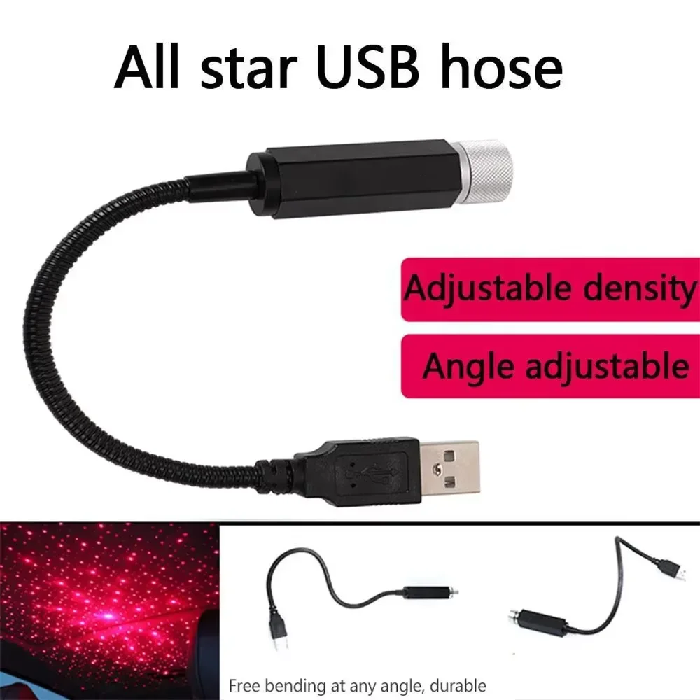 Фото USB двойной головной светодиодный ночник звездного неба с питанием от USB Galaxy Star проектор атмосферная лампа для авто на крыше комнаты декор потолка №5