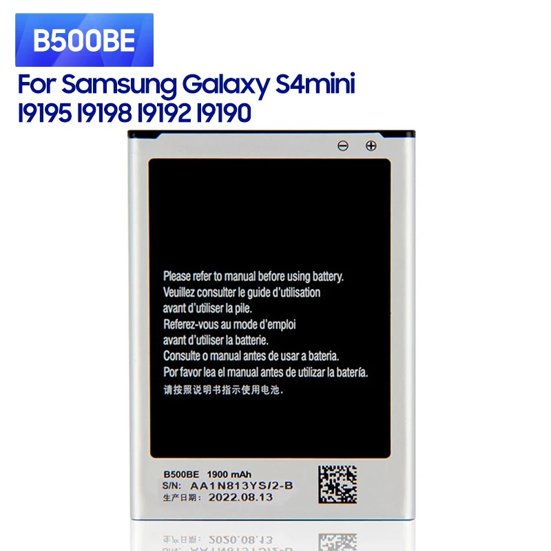 Новый Сменный аккумулятор B500BE для Samsung GALAXY S4 Mini I9195 I9198 I9192 I9190 B500AE без фотоэлементов мАч