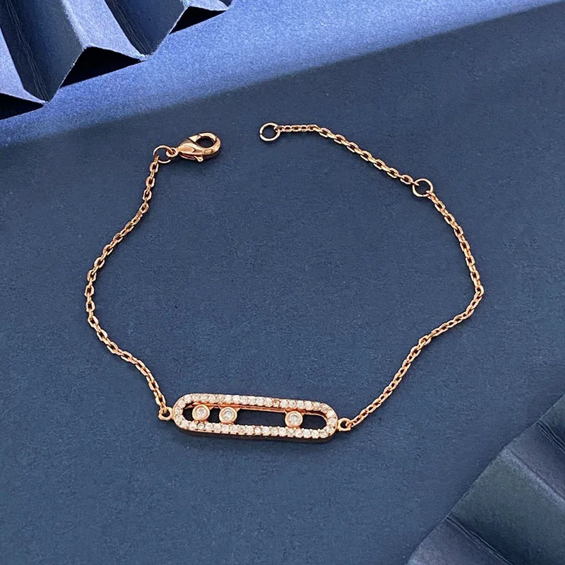 

European and American Three Zircon Smart Sliding Bracelet