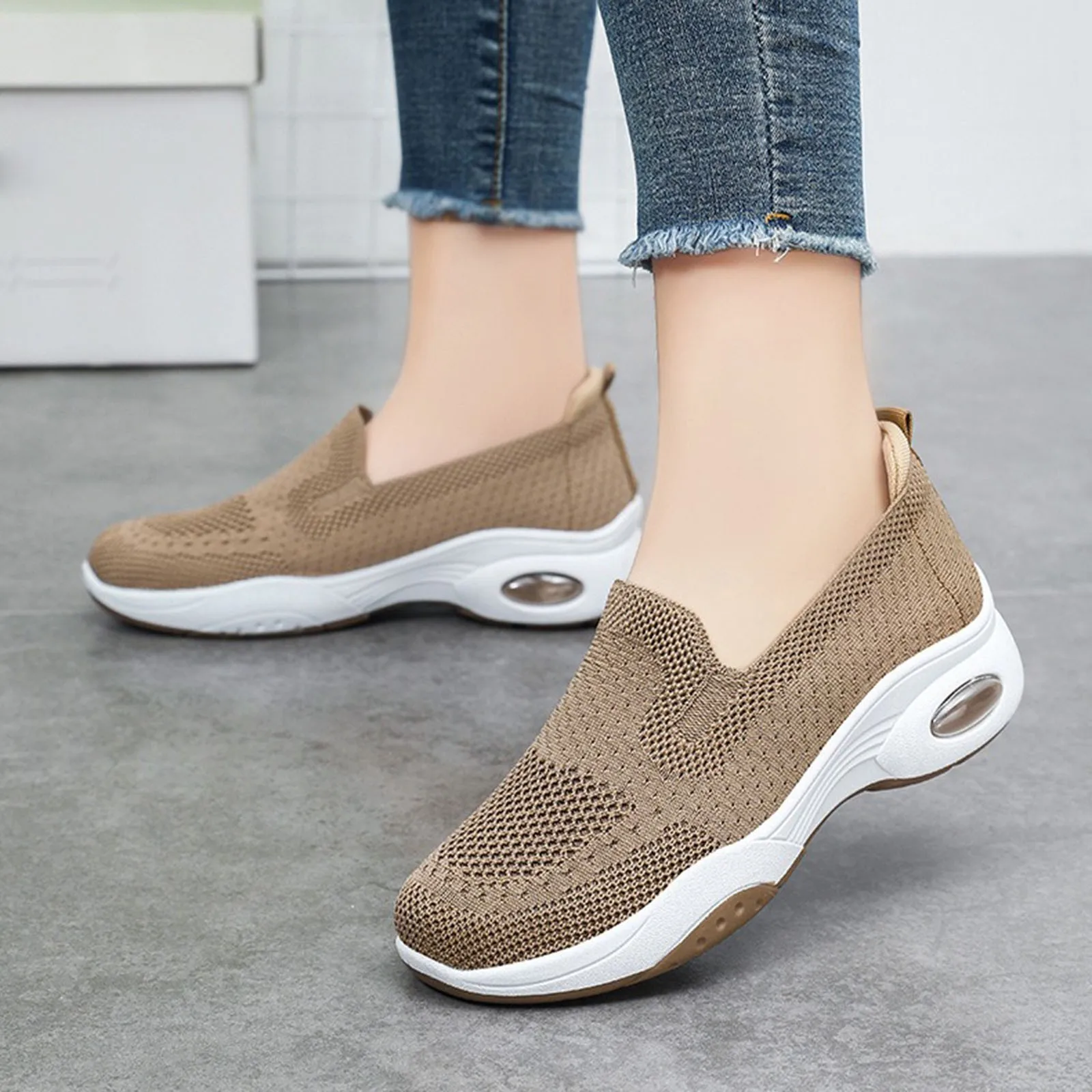 Туфли женские на плоской подошве Повседневные Дышащие легкие с лямками ногу