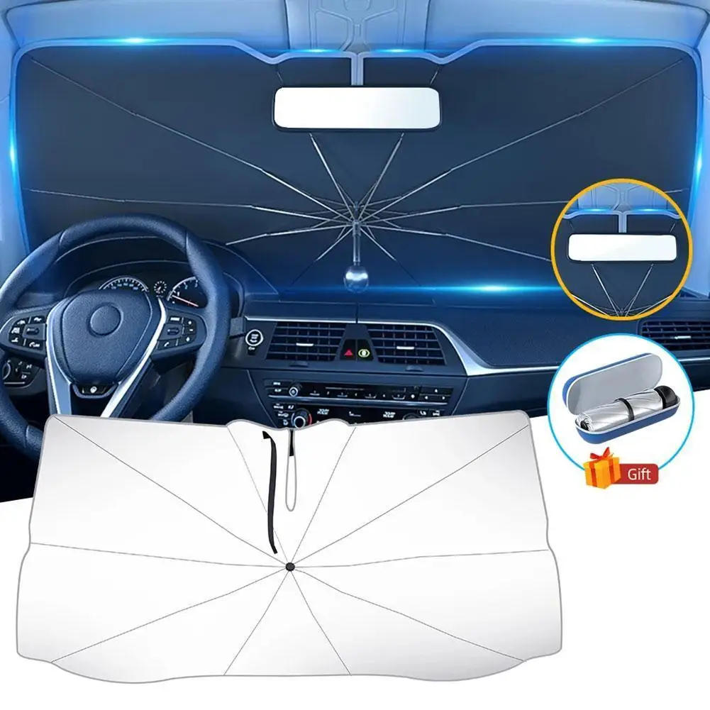 

Portable Car Windshield Sun Shade Umbrella Mini Foldable Auto Front Window Cover UV Sun Visor for Car Windows with Storage Q2C8